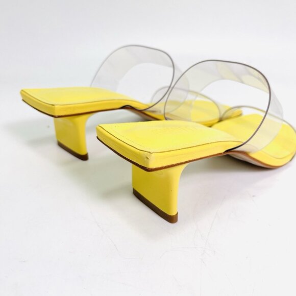 Schutz Ariella Tab Mid Sandal Limoncello Size 8B - Picture 4 of 10